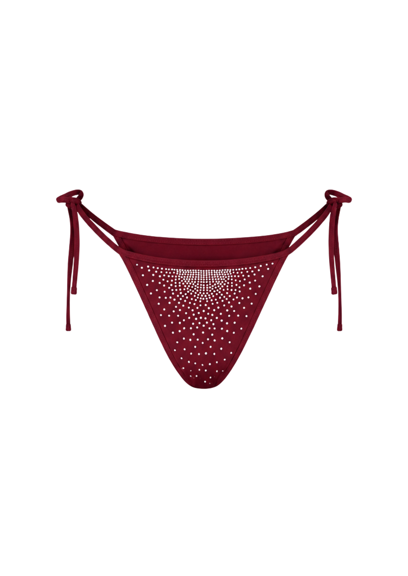 NIIHAI X MAIN ROSE BUTTERFLY TRIANGLE BIKINI BOTTOM IN BUTTERFLY BURGUNDY