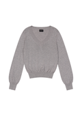 PULL OVER CROP IN GREY MARL