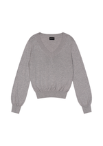 PULL OVER CROP IN GREY MARL