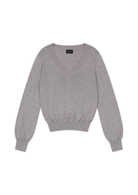 PULL OVER CROP IN GREY MARL