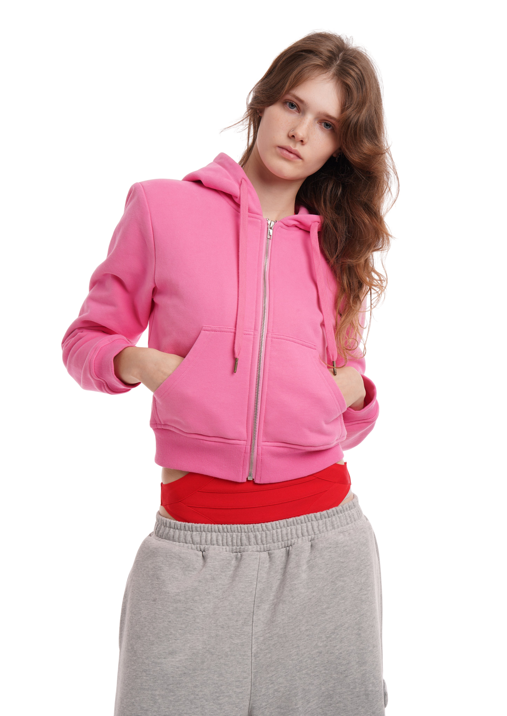 SWEATS SET HOODIE IN WORN ROSIE PINK
