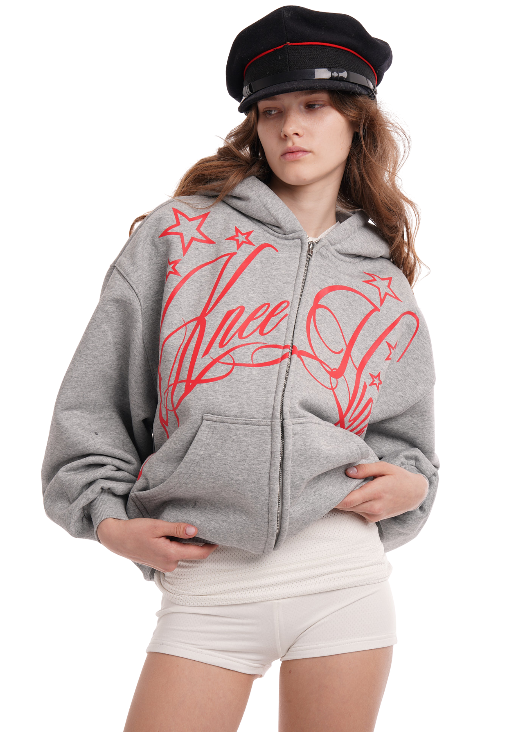 STARDOM HOODIE IN GREY MARL