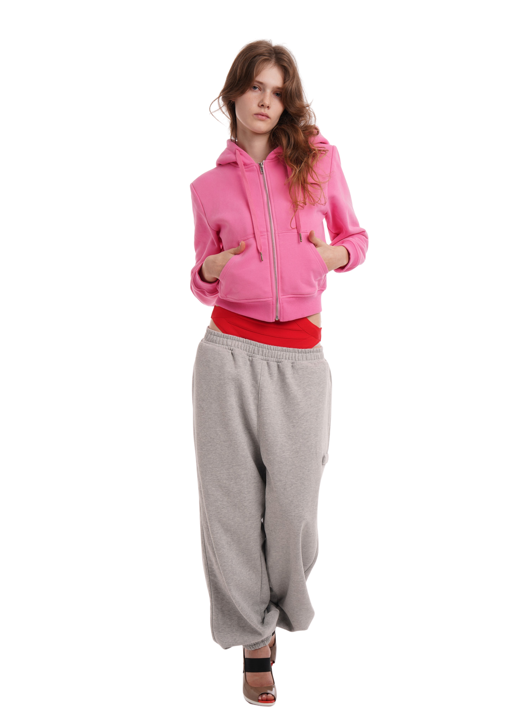 SWEATS SET HOODIE IN WORN ROSIE PINK