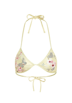 NIIHAI X MAIN ROSE BUTTERFLY TRIANGLE BIKINI TOP IN BUTTERFLY BUTTER YELLOW