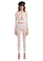 SHAPEWEAR STRETCH TOP & SLEEVES IN WHITE