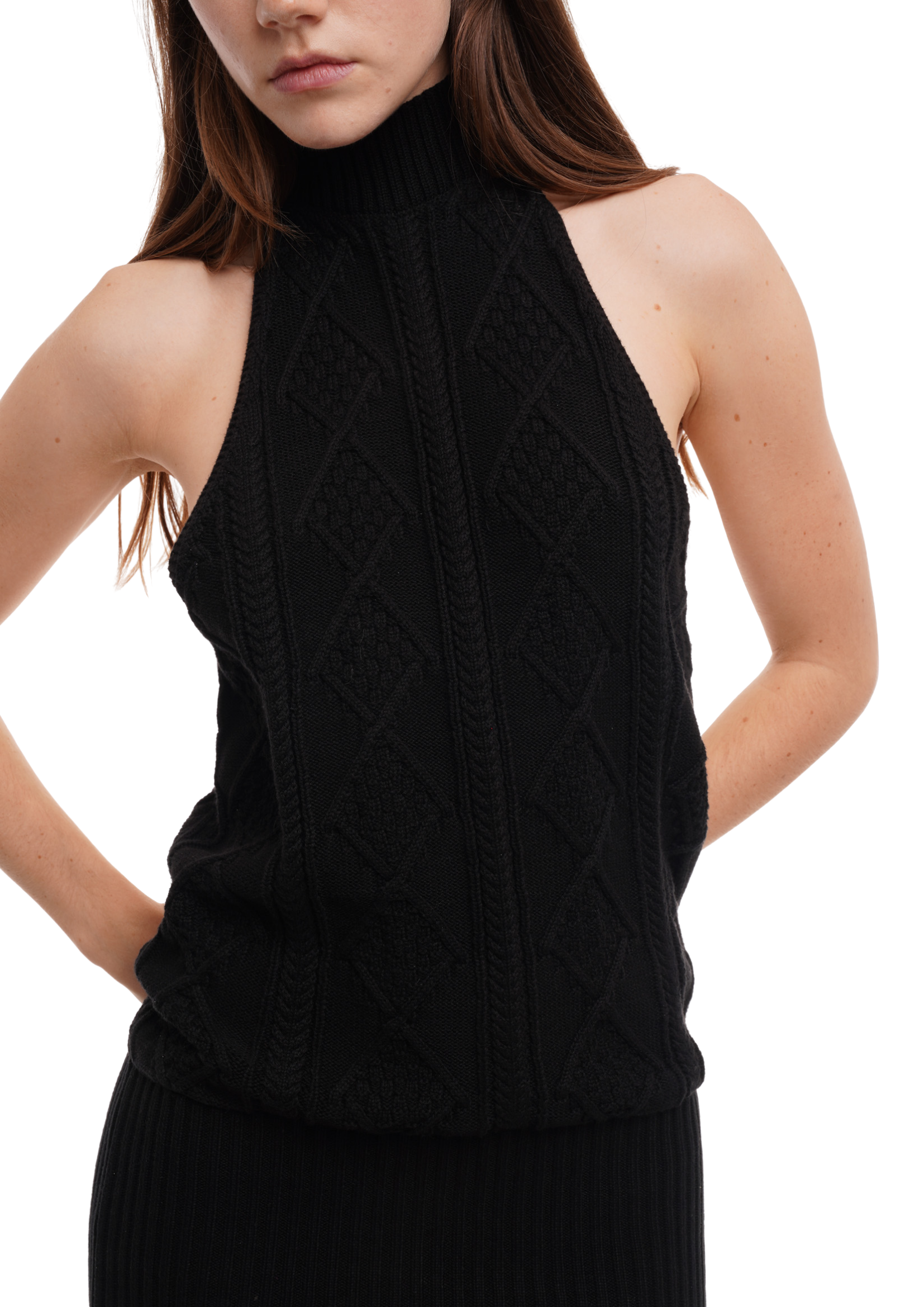 THE CECE HALTER MINI DRESS IN WASHED BLACK
