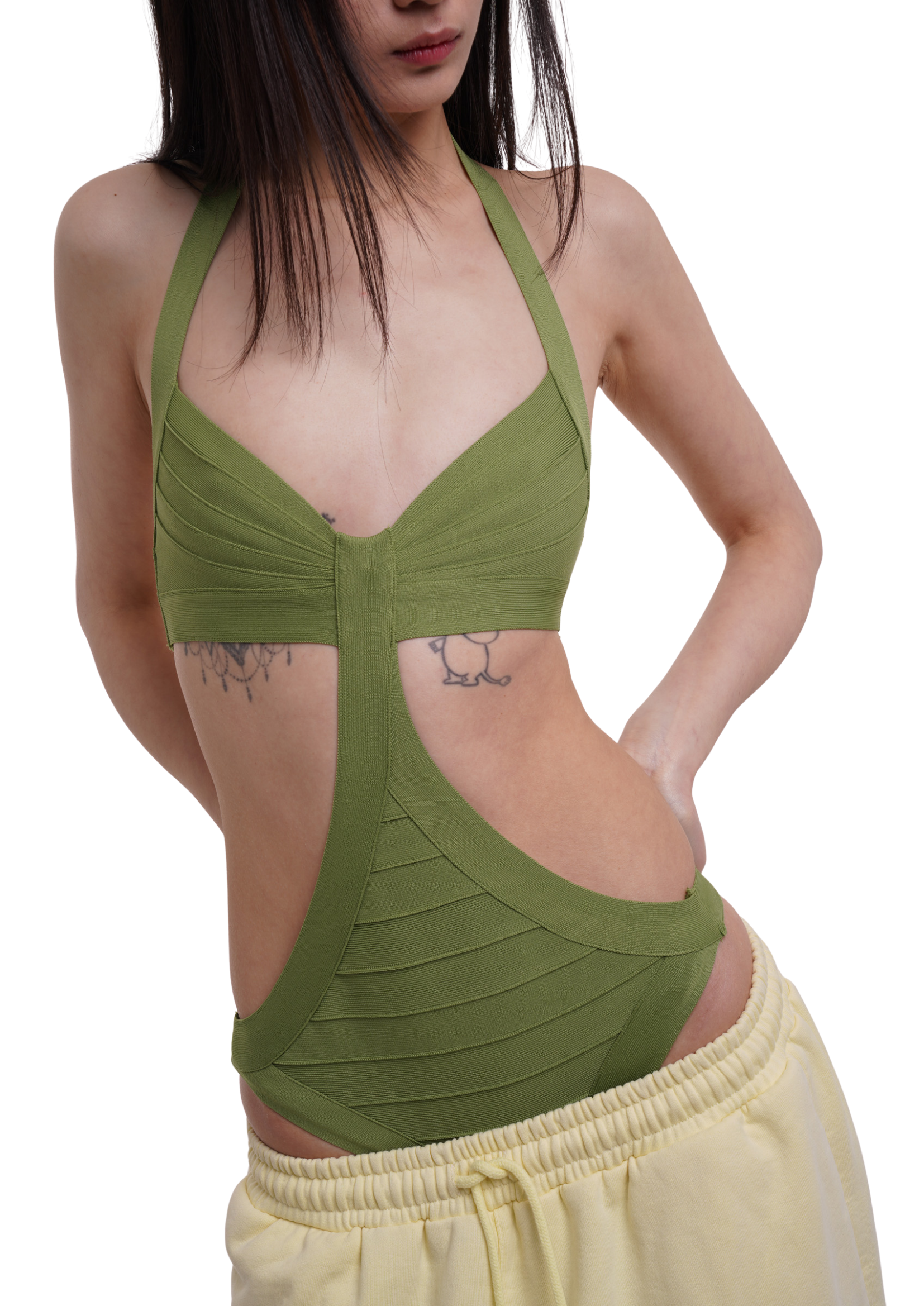 BOUND SWIMSUIT IN KHAKI