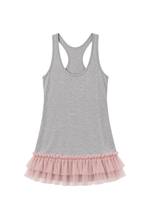 TULLE TANK IN GREY MARL