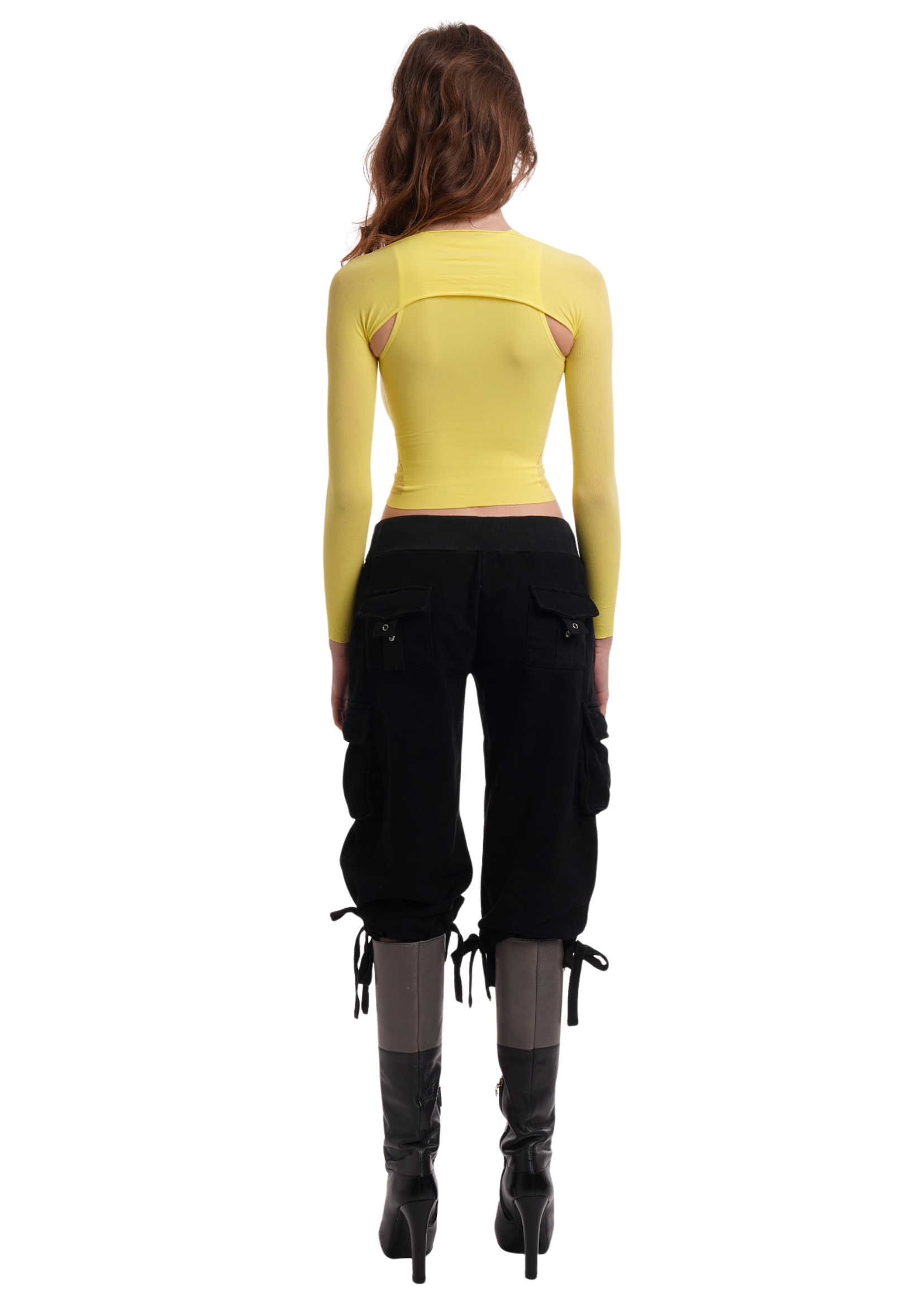 SHAPEWEAR STRETCH TOP & SLEEVES IN YELLOW