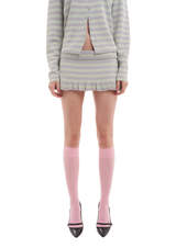 ASHLEY SKIRT IN MINT & GREY STRIPES
