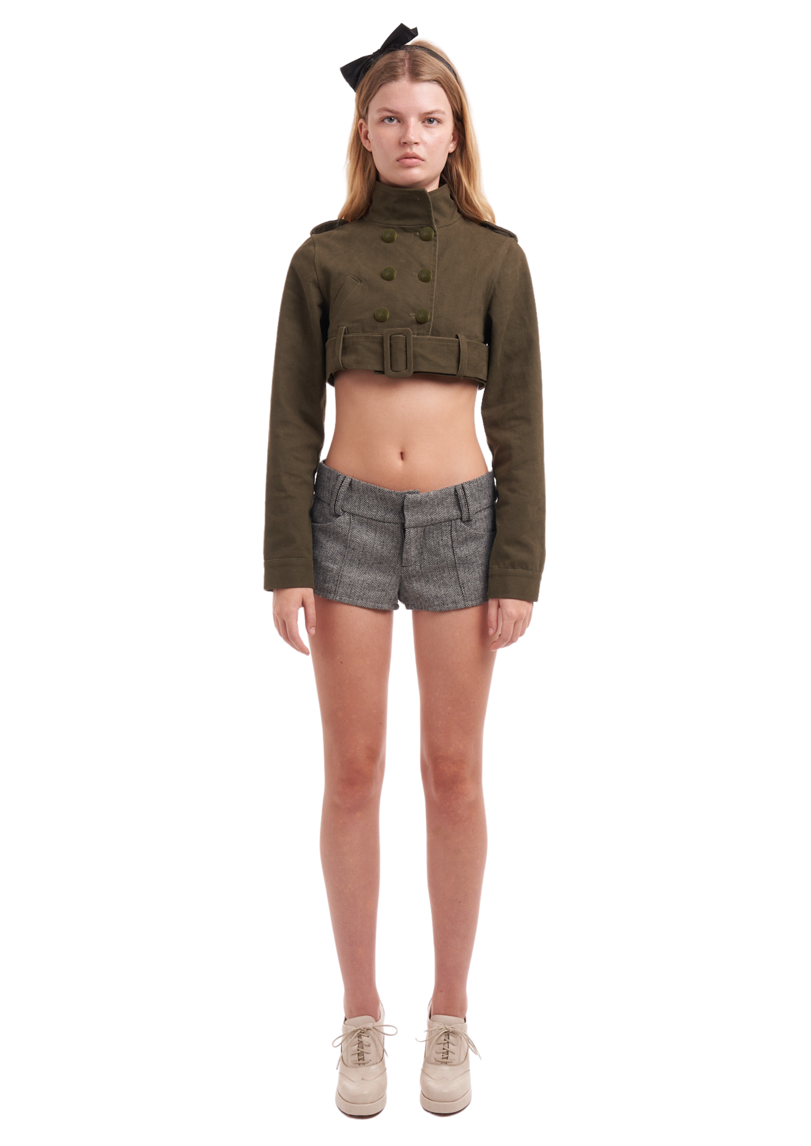 UTILITY CROPPED BOLERO IN KHAKI