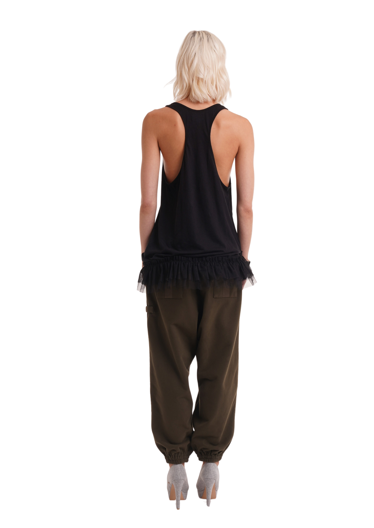 TULLE TANK IN BLACK