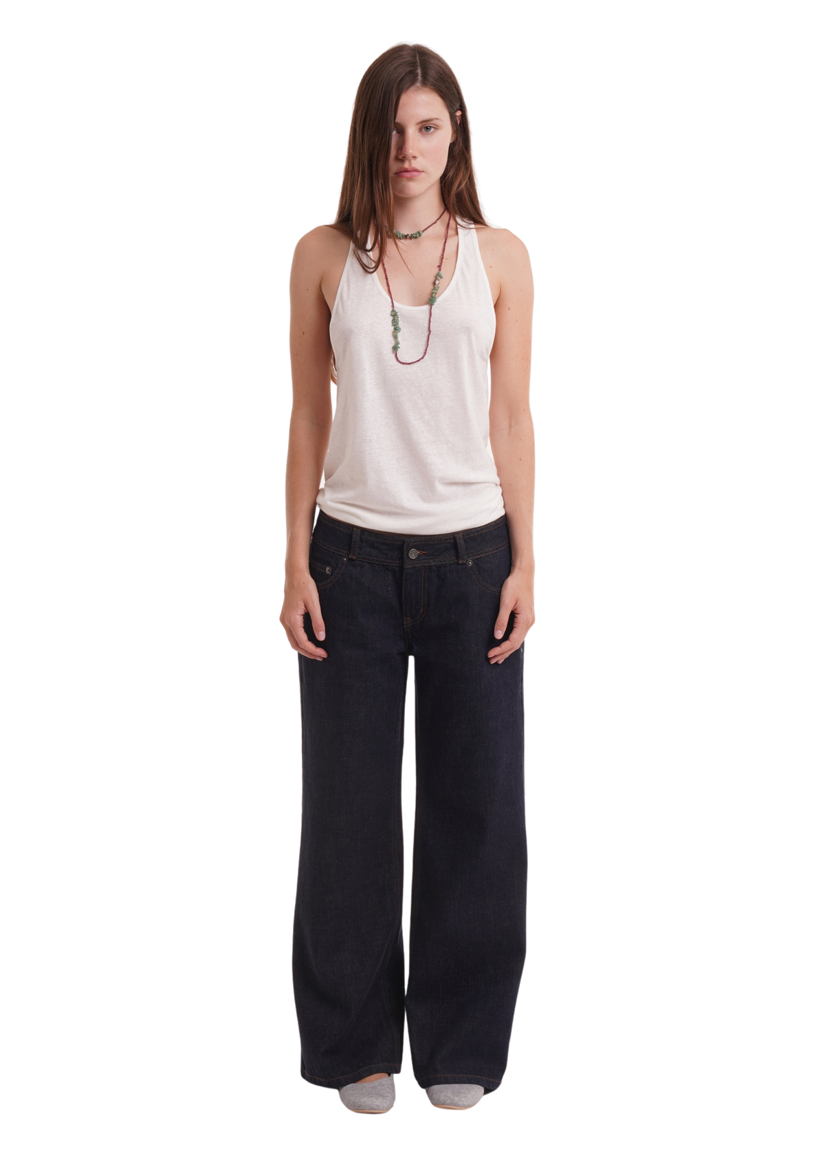 LOW WAIST RELAXED LEG JEANS IN INDIGO