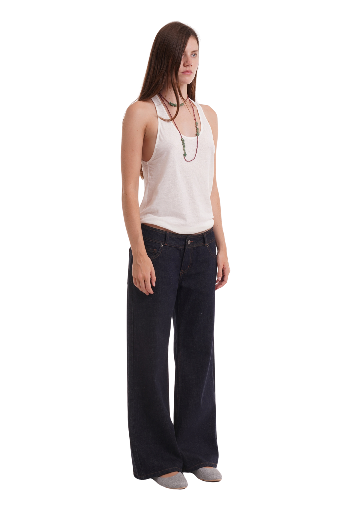 LOW WAIST RELAXED LEG JEANS IN INDIGO