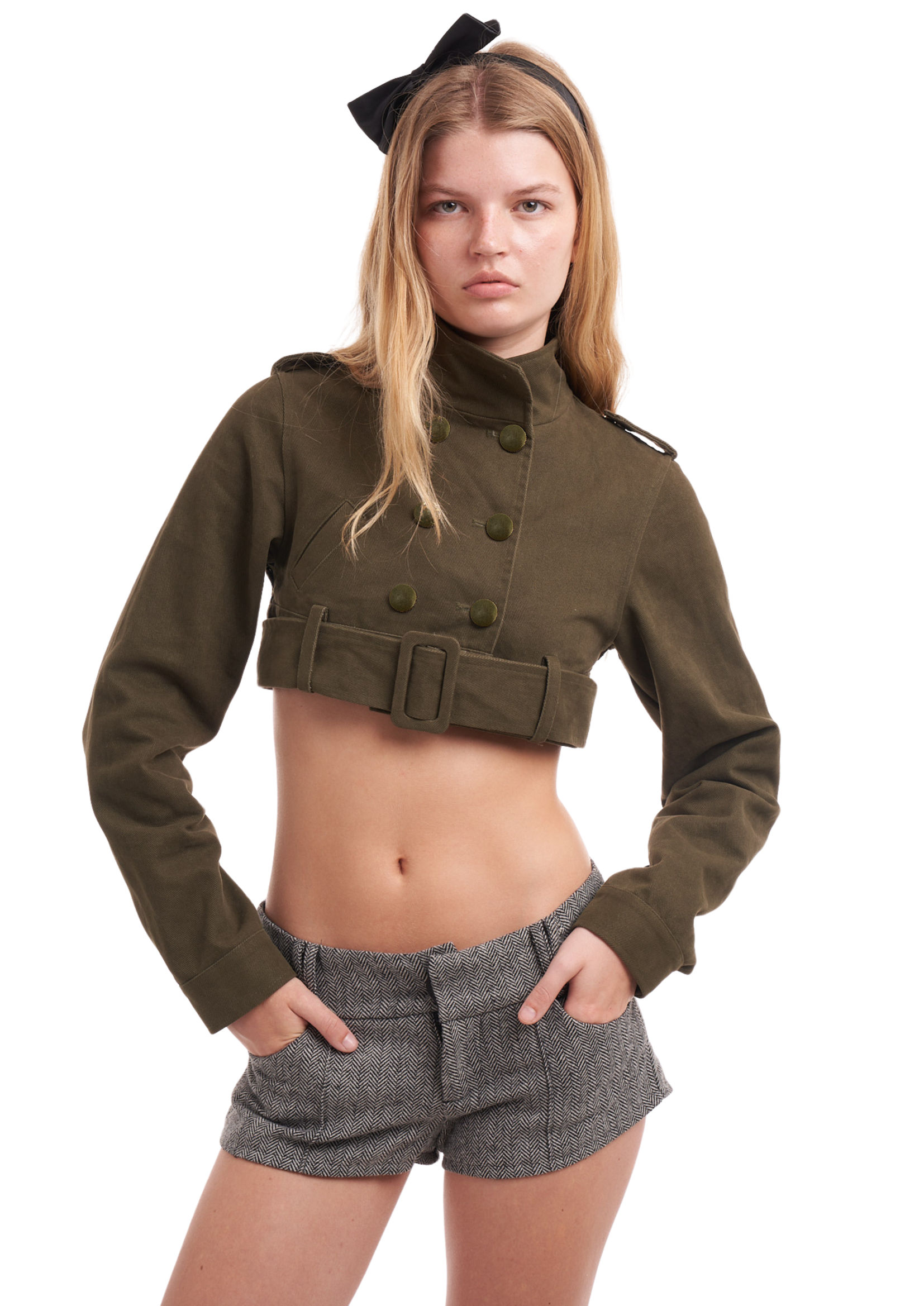 ROSA TAILORED SHORTS IN GREY TWILL