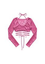 LACE CROP TOP IN PINK