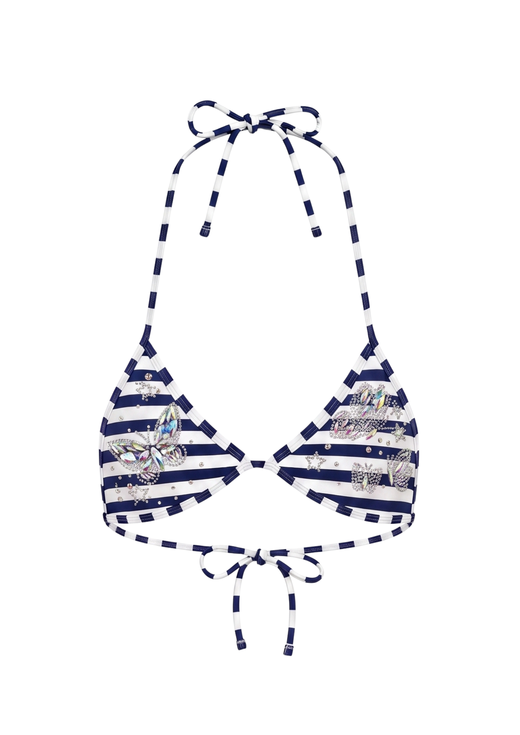NIIHAI X MAIN ROSE BUTTERFLY TRIANGLE BIKINI TOP IN BUTTERFLY STRIPES