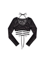 LACE CROP TOP IN BLACK