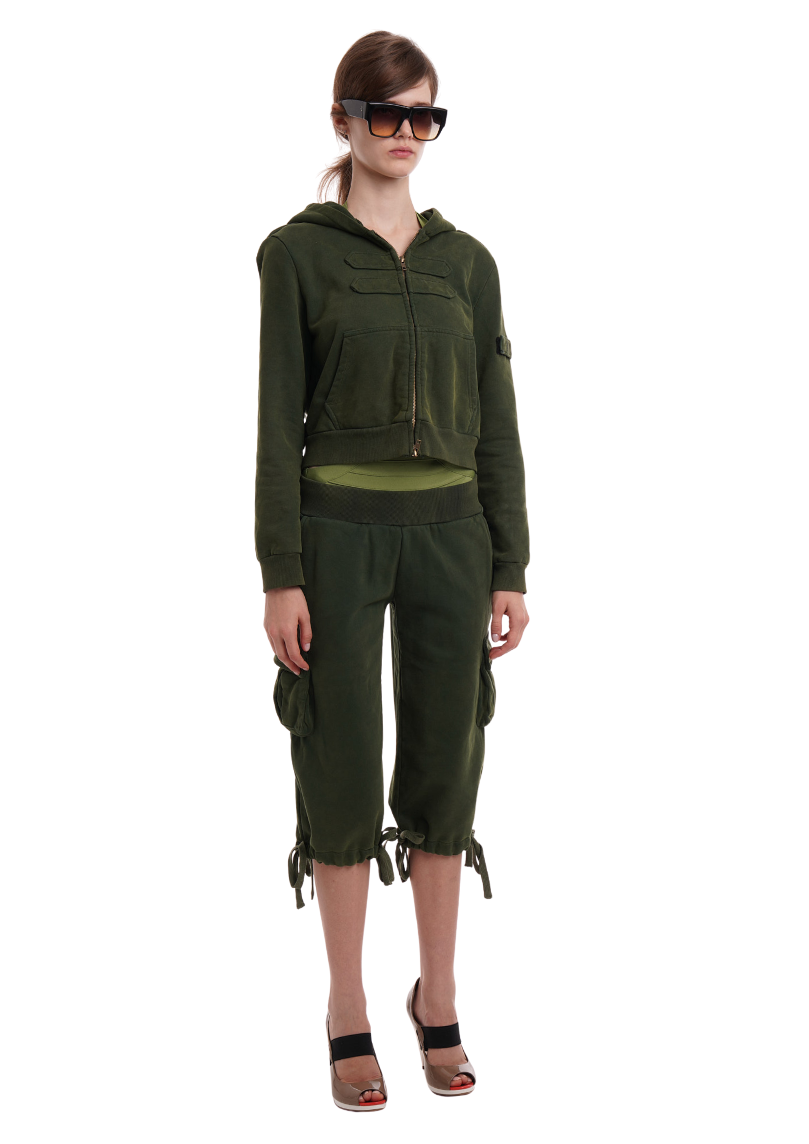 UTILITY TRACK CAPRIS IN MILITARY GREEN
