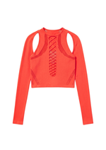 SHAPEWEAR STRETCH TOP & SLEEVES IN RED