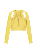 SHAPEWEAR STRETCH TOP & SLEEVES IN YELLOW