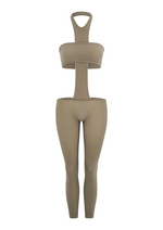 THE CROSS JUMPSUIT IN LIGHT KHAKI