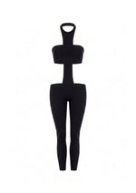 THE CROSS JUMPSUIT IN BLACK WITH RHINESTONES