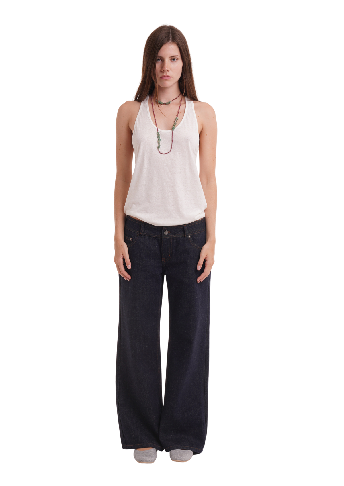 LOW WAIST RELAXED LEG JEANS IN INDIGO