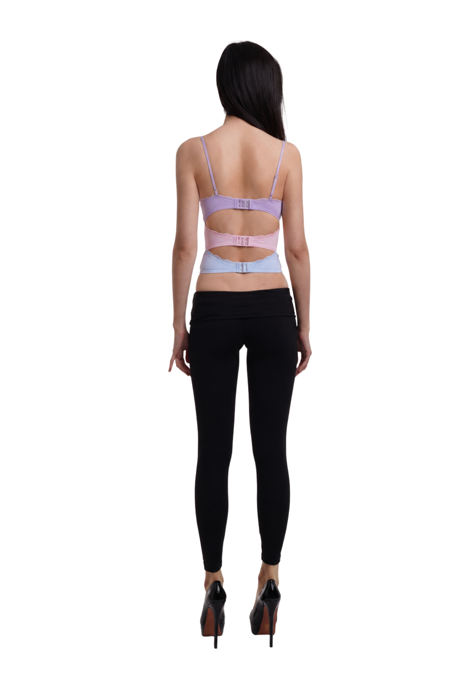 TRIPLE LAYERED BRA IN PURPLE PINK & BLUE