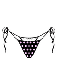 POLKA TRIANGLE BIKINI THONG IN REVERSE BLACK & WHITE