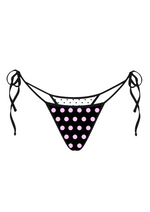 POLKA TRIANGLE BIKINI THONG IN REVERSE BLACK & WHITE