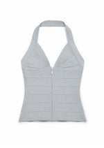 BANDAGE HALTER TOP IN GREY