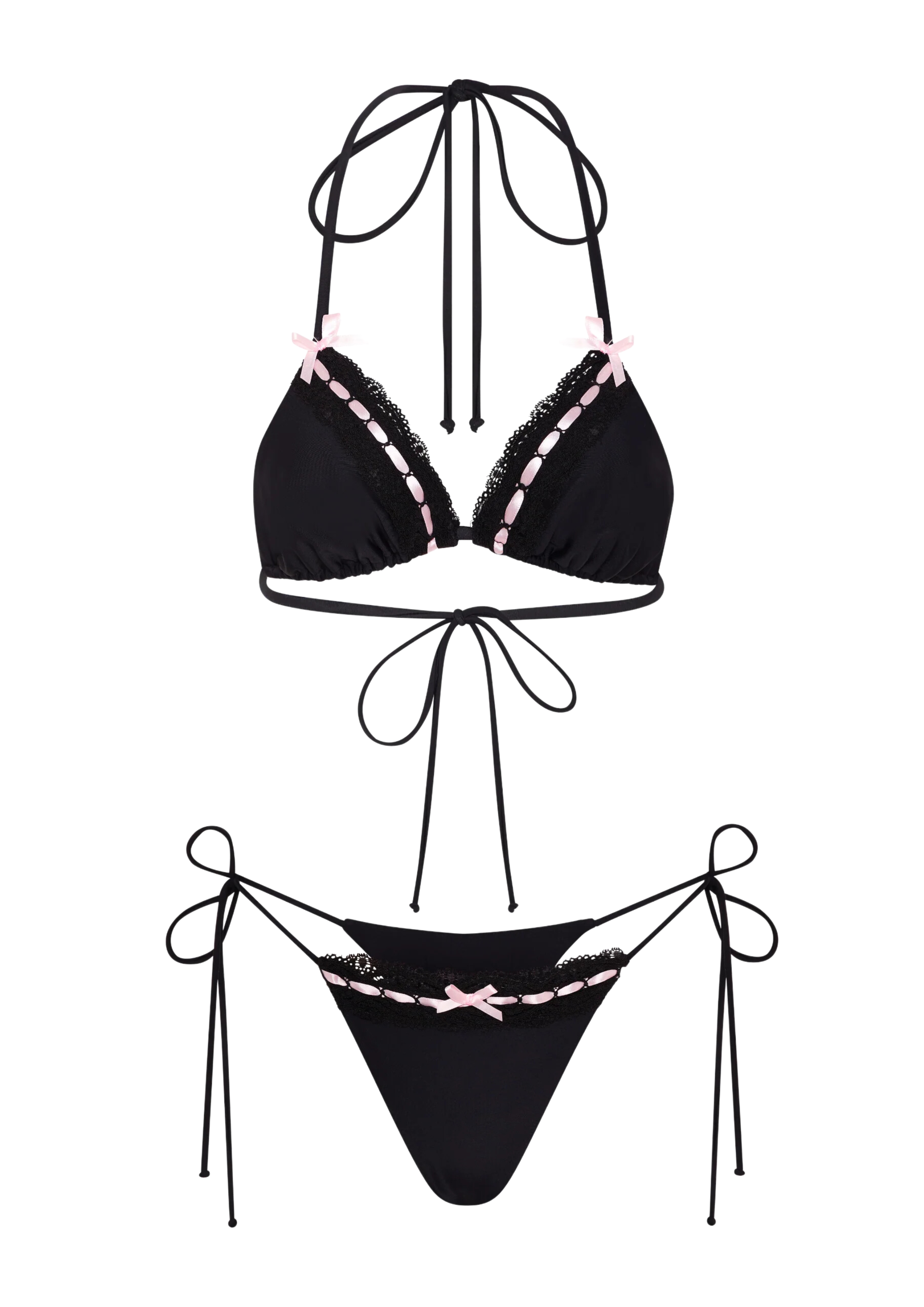 LINGERIE BIKINI IN BLACK & PINK