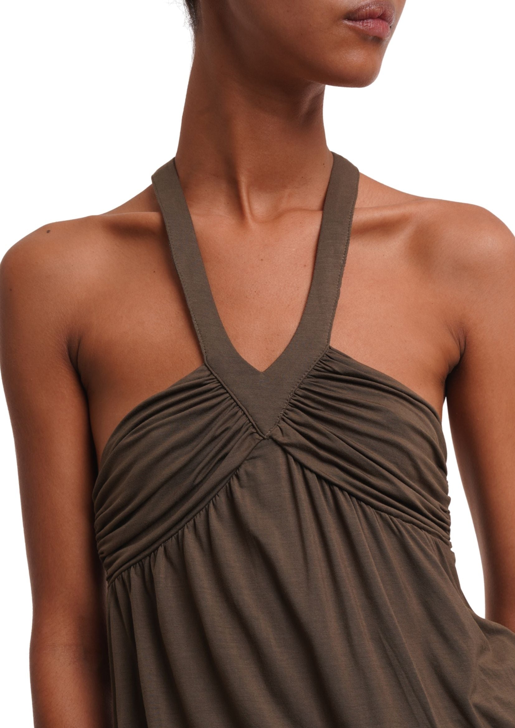 TWIST DRESS IN KHAKI