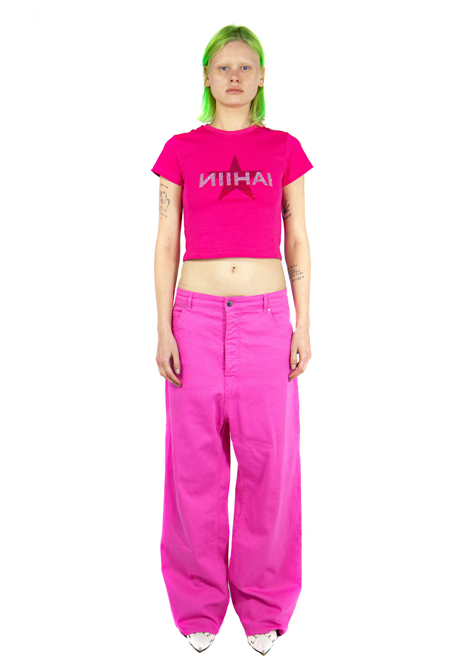 Metallic baggy pants online