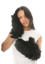 BLACK FLUFFY GLOVES